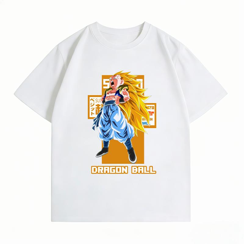 Unisexs Clothing New 100 Cotton Breathable Summer TShirt Dragon Ball Gogeta Print Casual Streetwear Unisexs Tops