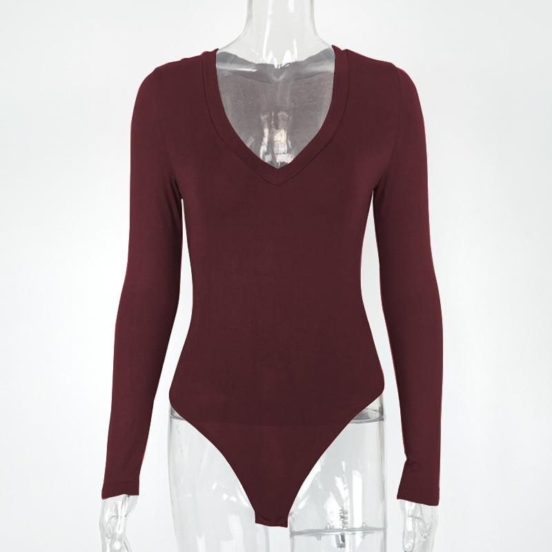 Basic T Shirt For Women With V Neck Long Sleeve Spliced Slim Fit For Urban Office Wear