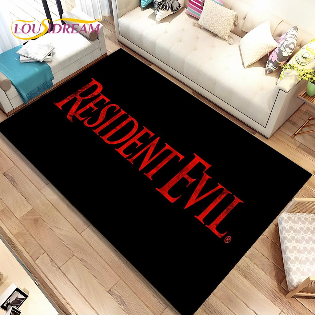 3D R-Resident Evil Games Gamer-Teppich, Teppich für Wohnzimmer, Schlafzimmer, Sofa, Fußmatte, Dekoration, rutschfeste Bodenmatte für Kinder
