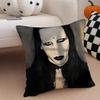 Shock Rock American Singer MMarilyn Manson Cushion Cover Throw Pillow Cover Hidden Button Durable Polyester Chair Cushion