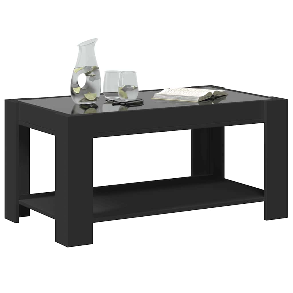 LED Coffee Table Black 93 x 53 x 45 cm Particleboard