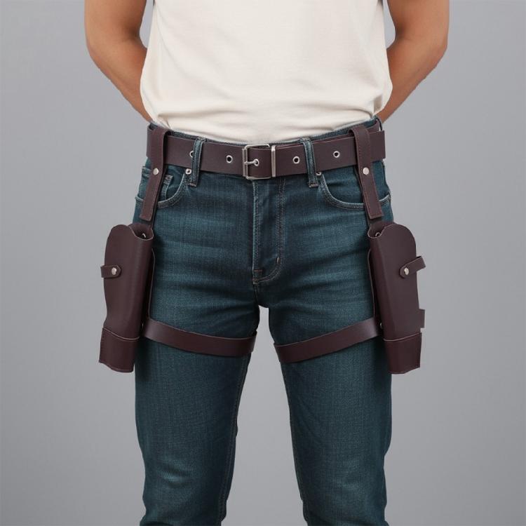 Western Gürtel PU Leder Konstruktion Oberschenkelgurt Verstellbarer Bund Cowboy Charm Design Schärpe für Freizeitkleidung