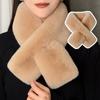 Thickened Cross Scarf Plush Faux Rabbit Fur Scarf Cute Neckerchief Wrap  Autumn Winter