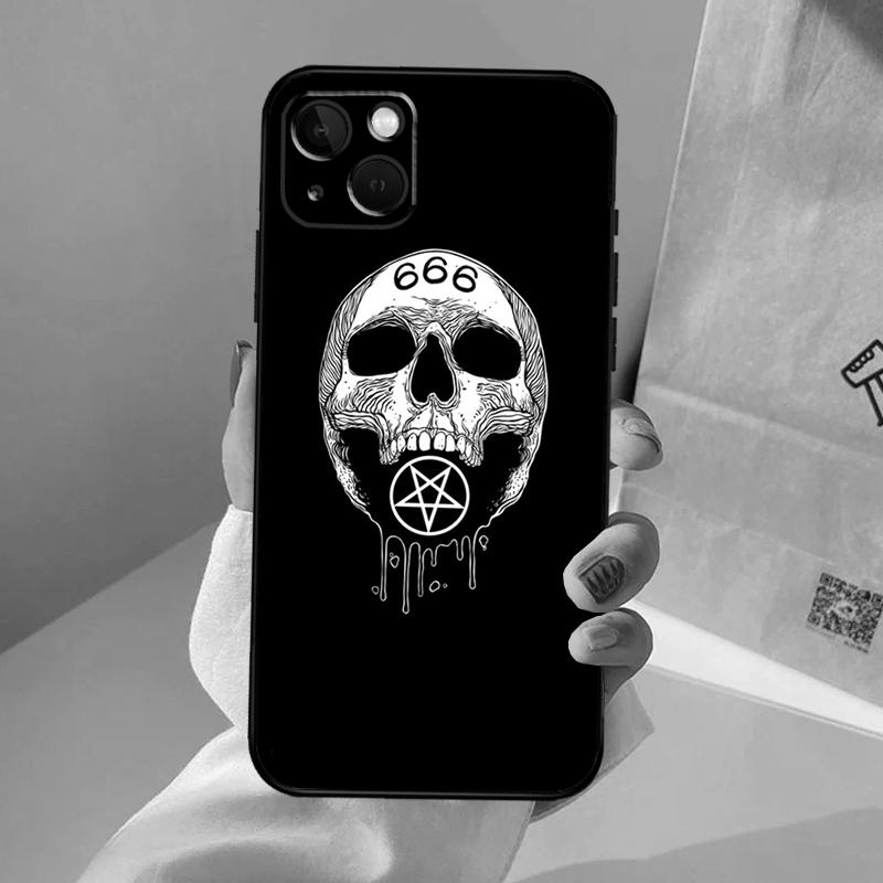 Pentagram 666 Demonic Satanic Case For iPhone 16 15 14 13 Pro Max 12 Pro Max Mini 11 Pro Max XS X XR Plus Cover Shell