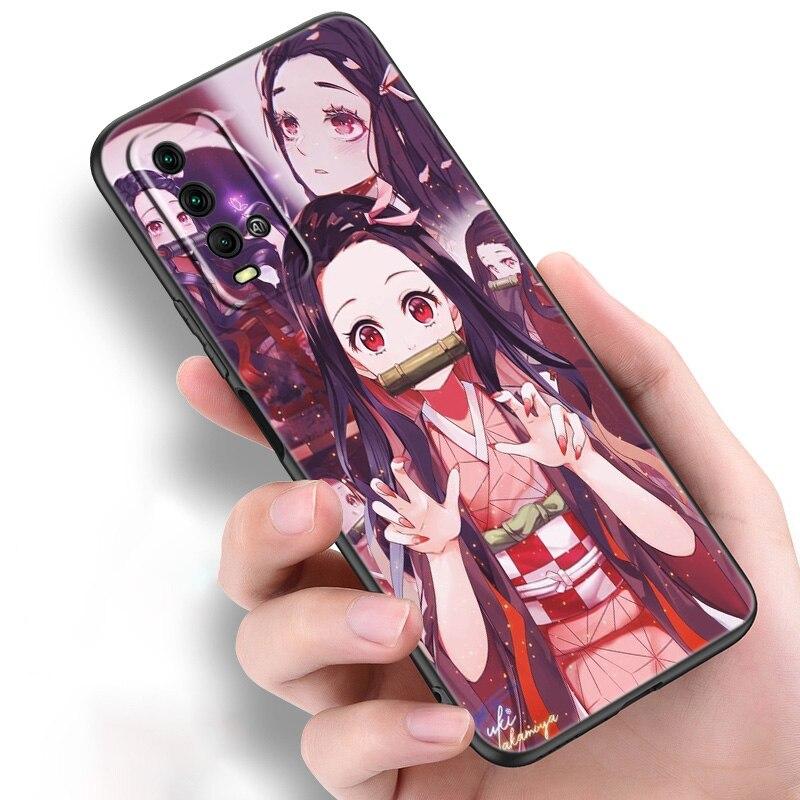 Anime Demon Slayer Nezuko Silicone Phone Case For Xiaomi Redmi Note 11 10 9 8 Pro 11T 10T 10S 9S 8T 9 9A 9C 9T Black Soft Cover
