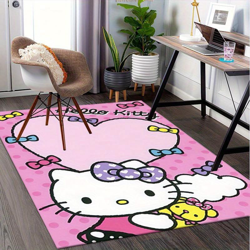 1pc Sanrio Hello Kitty Mermaid Printed Office Carpet Rectangle Rug Under The Table,Perfect Room Decor for Living Room, Bedroom, Kitchen, Non-slip Floo