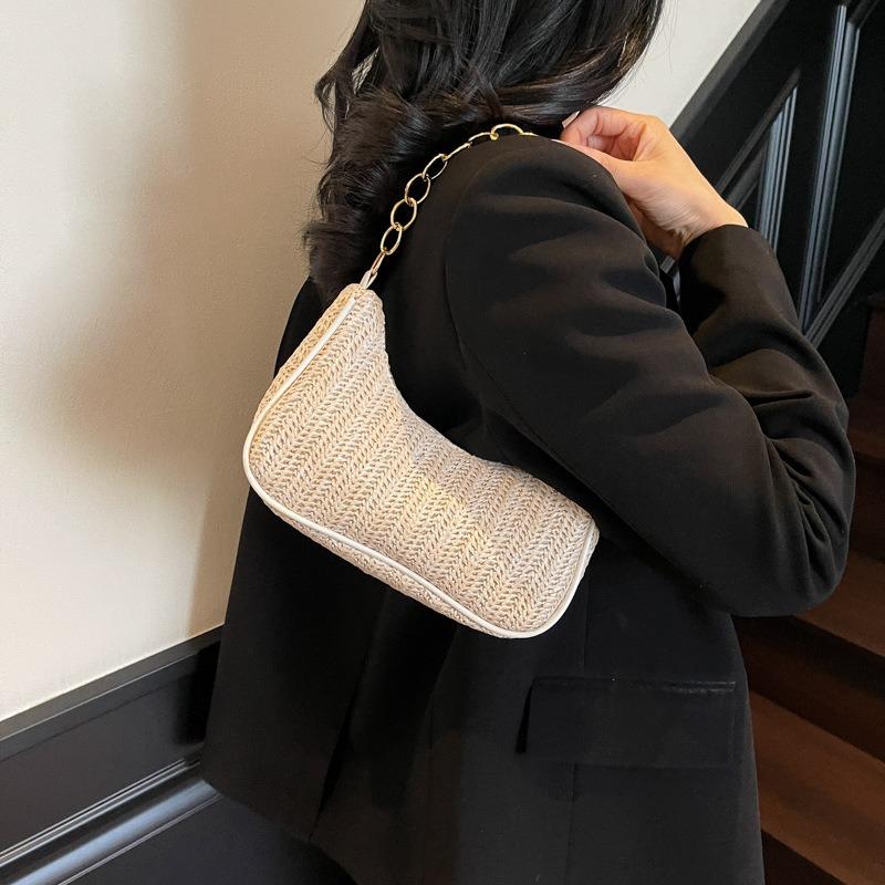Woven Underarm Bag, Summer Fashion New Trend Fashion Shoulder Handbag, Beach Bag, Straw Women's Bag