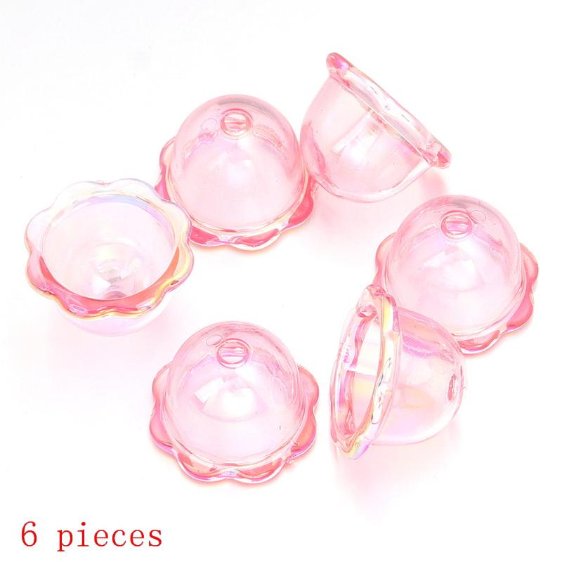 DIY Keychain Jewelry 6 24Pcs Transparent Wind Bell Acrylic Beads Multiple Sizes for Bracelet Necklace Hanging Decoration