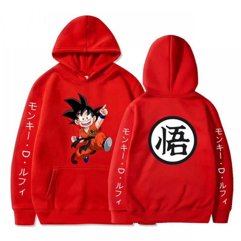 Dragon Ball Anime Hoodie Teens Men Warm Fleece Lined Sweatshirt Casual Long Sleeve Pullover In Yellow Red Gray Black Pink