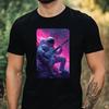 T-Shirt Herren Astronaut spielt Gitarre Motiv Baumwolle Größe XS bis 5XL