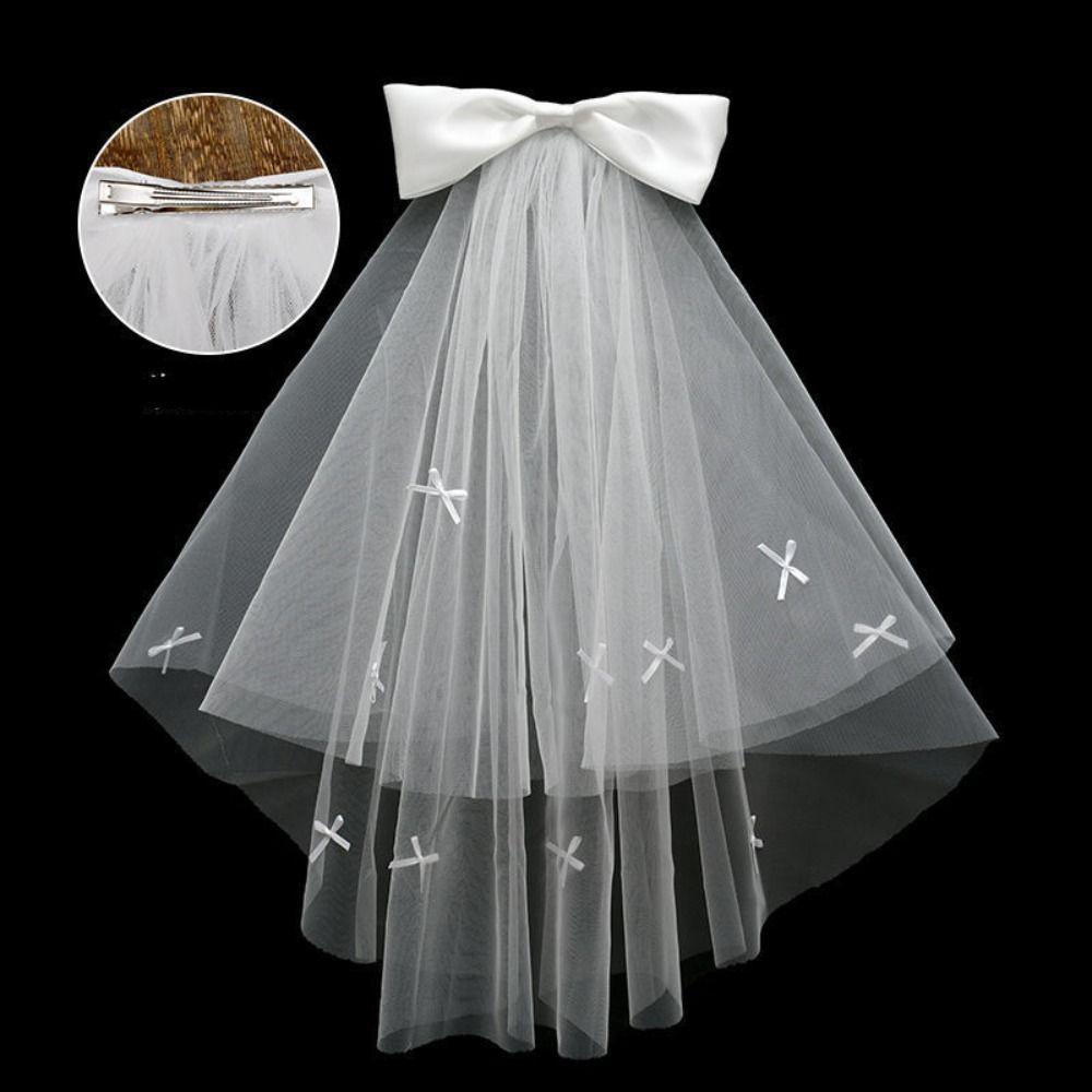 Flower Bridal Veil Pearl Wedding Gauze Wedding Marry Veil  Bride Accessories