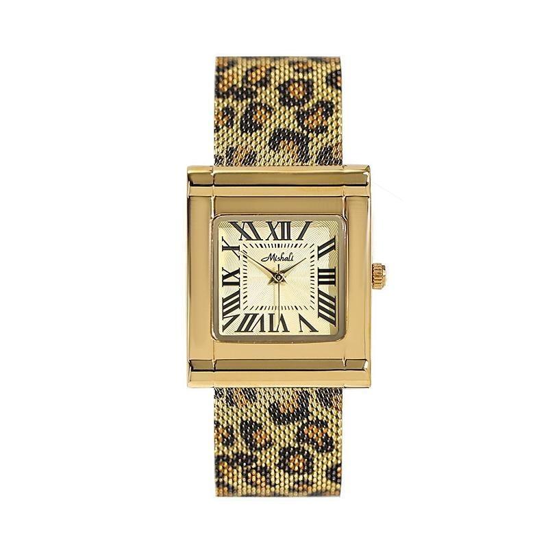 Neue Damenarmbanduhr Quadratisches Zifferblatt Armband mit Leopardenmuster Modeuhr Luxusuhr Geschenk für Liebhaber