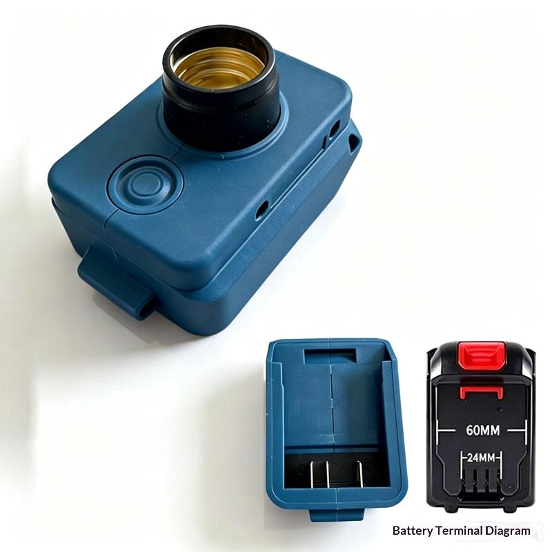 Lithium Battery E27 Light Socket Fits Multiple Battery Types For Bulbs Fans Led Lamps Ideal For Camping Outdoor Work Emergency