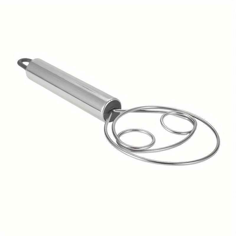 1pc, Danish Dough Whisk, Stainless Steel Dutch Bread Whisk, Hand Mixer Blender, For Cake, Bread, Pizza, Biscuits And More