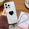 Bracelet Chain Phone Case For iPhone 17 16 15 13 14 for 17Air 17 12 14 16 Pro 17 14 16 Pro Max Sparking Diamond Cute Pattern Hard Cover With Lanyard