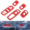 5pcs Red Interior Window Lift Switch Panel Cover Trim for Dodge Ram 1500 2018+