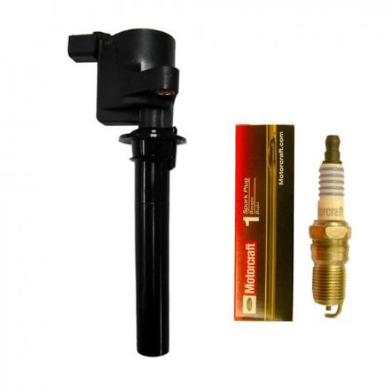 New Ignition Coil (1) +(1) Motorcraft Spark Plug For 2000-07 Ford & Mercury