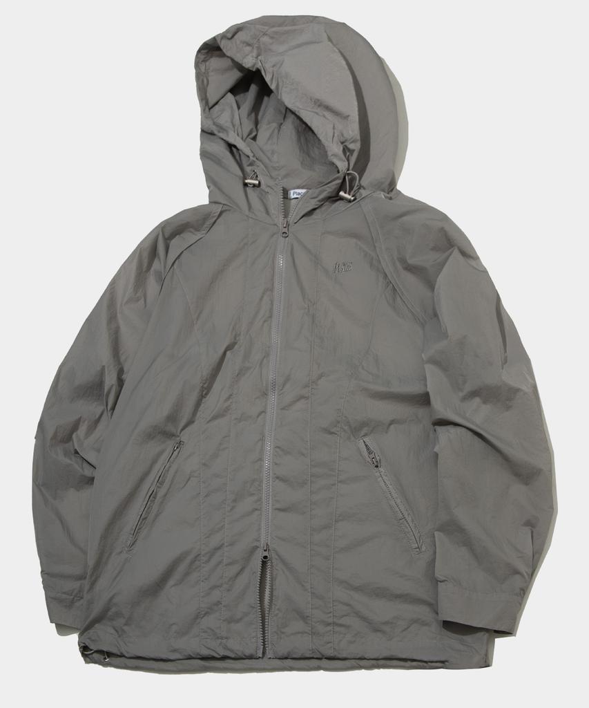 Placestudioman Athletic Cuff String Detail Windbreaker Hooded Jacket [Black]