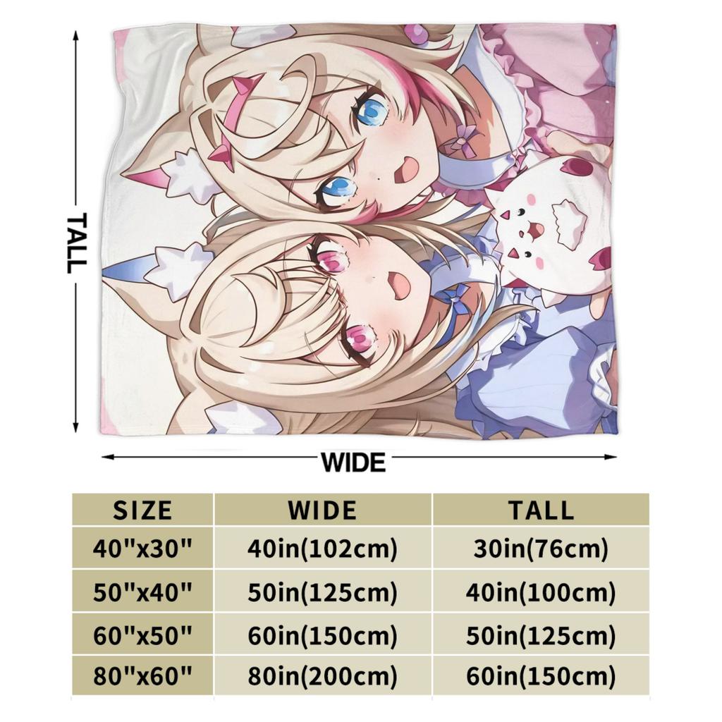 Sameko Saba X Gawr Gura Blanket Multiple Sizes Super Soft and Warm  Throw Blankets for Sofa Couch and Bed