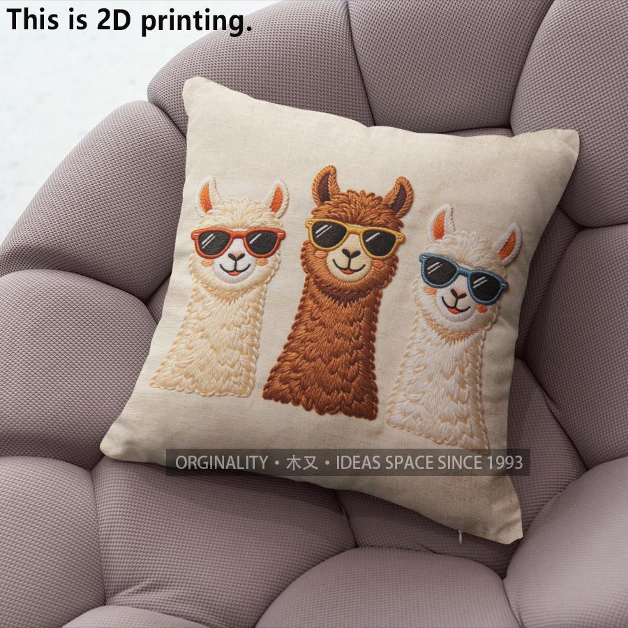 

Cool Sunglasses Alpaca Square Throw Pillow Covers Pattern Cushion Cover Suitable for Sofa Bedroom Car Pillow Cover 40x40cm