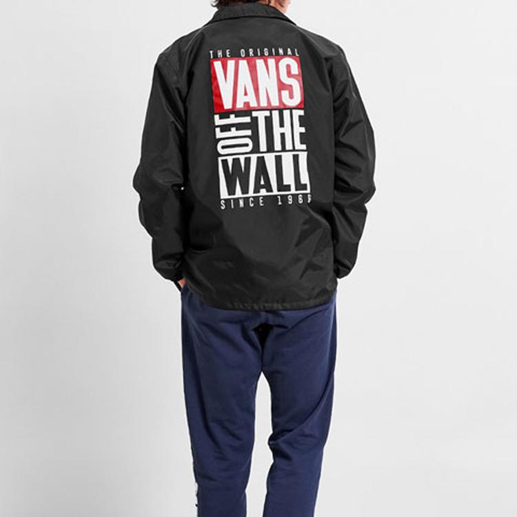 Vans Classic Printed Coach Jacket Men Jackets Black VN0A4MLEBLK