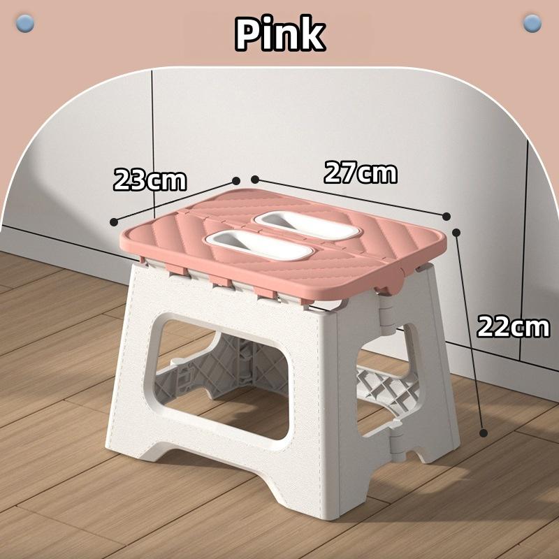 Folding Step Stool, High Load-Bearing 300lb Non-Slip Portable Stool, Space Saving Thickened Plastic Mini Chair for Kitchen Bathroom Camping Fishing