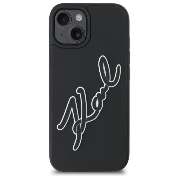 Karl Lagerfeld Klhcp15S3Drksdlk Iphone   15 6.1 Czarny/Black Hardcase 3D Rubber Signature
