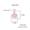 S999 Sterling Silver Heart Flower Drip Pendant Charm for DIY Bracelet Necklace Jewelry