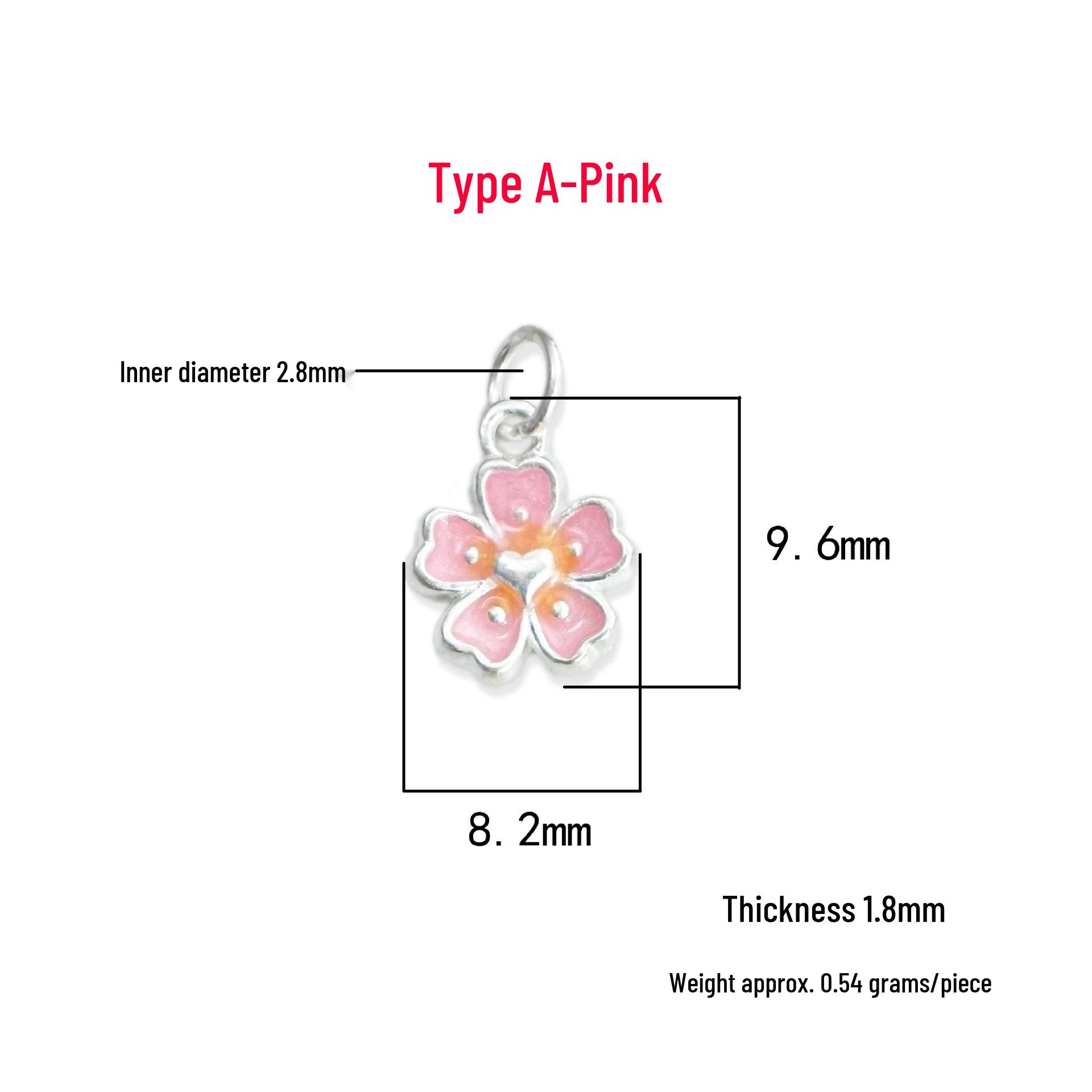 S999 Sterling Silver Heart Flower Drip Pendant Charm for DIY Bracelet Necklace Jewelry