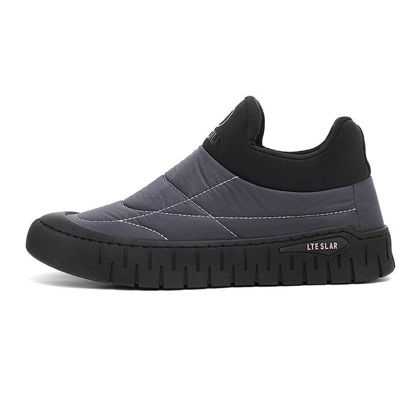 Men's Shoes Winter New Velvet Warm One-pedal Casual Cotton Shoes Men's Thick-soled Low-top Thickened Foot Snow Boots