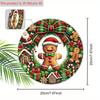 Wooden Christmas Sign with Gingerbread Man Pattern - Buffalo Plaid Navidad Ornament for Front Door Wall Hanging Decor - Ideal Christmas Ornament