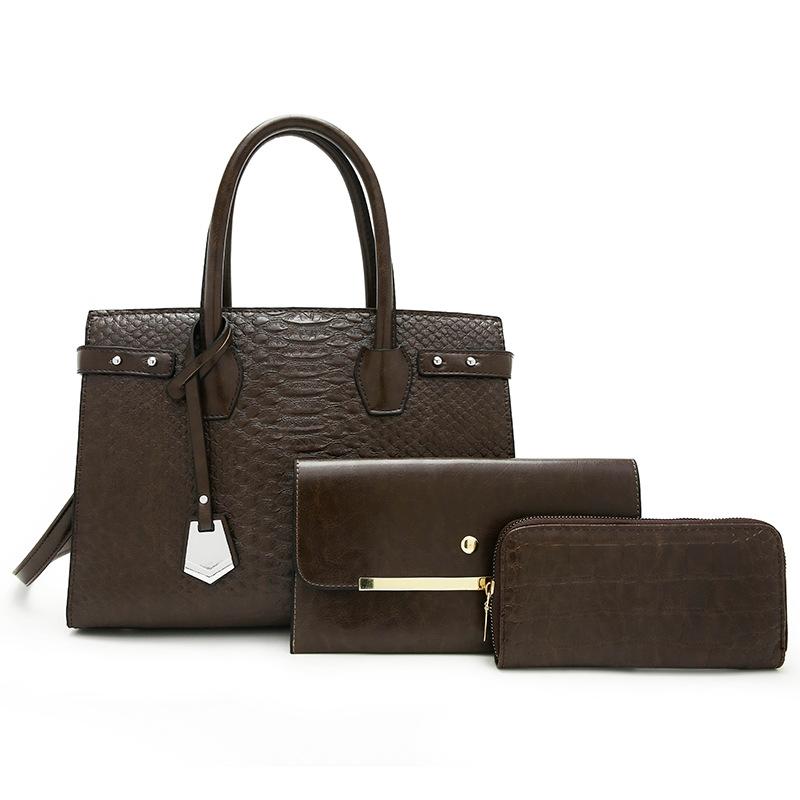 

Bags Women S Handbags Fashion Crocodile Pattern Mother And Child Bags Large Capacity Shoulder Crossbody Bags темно-коричневого кольору