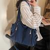 Vintage multi-zipper denim bag women's shoulder messenger bag