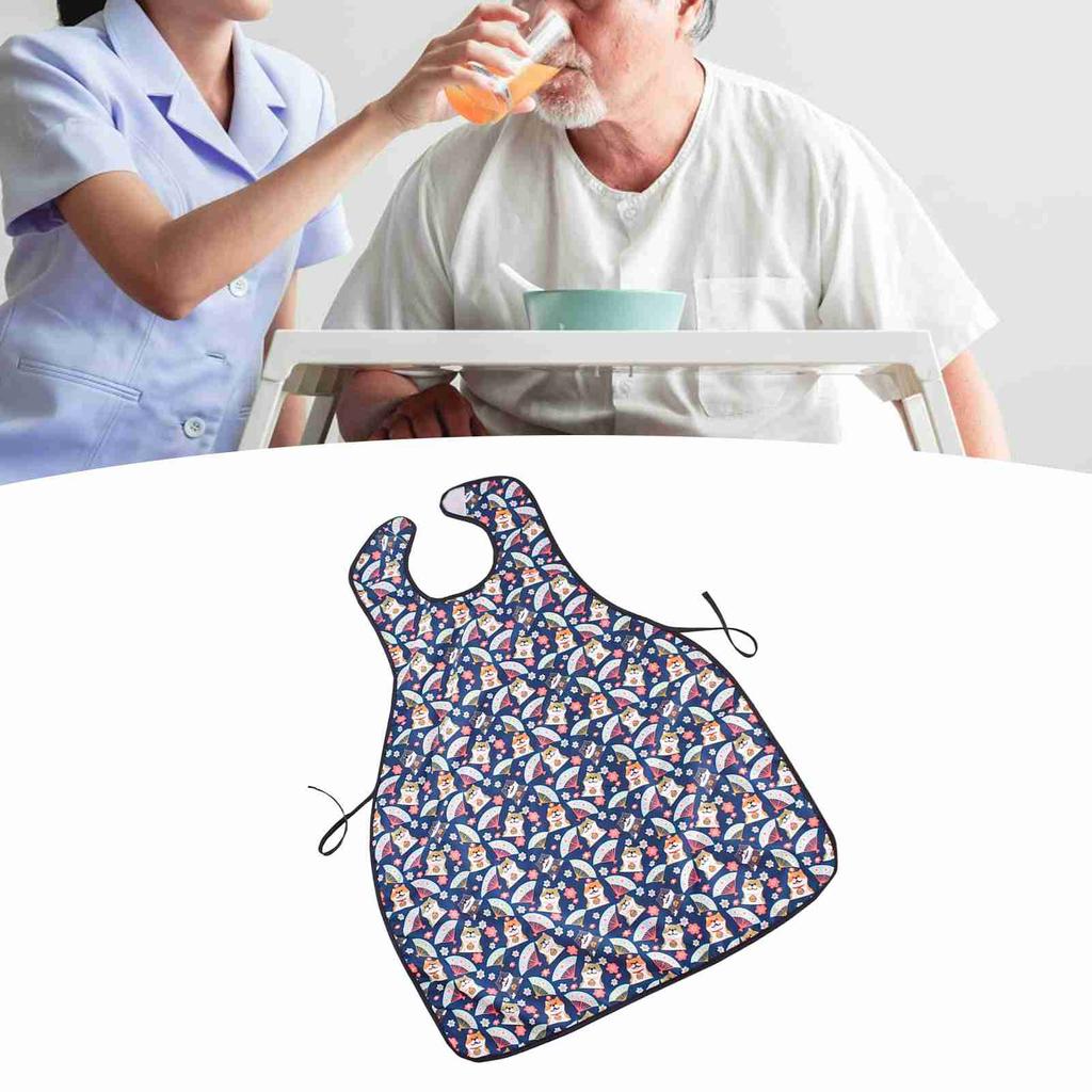 Adult Bib for Elderly Anti Dirty Breathable Soft Reusable Washable   Proof Eating Clothing Protector