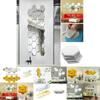 Stylish Hexagon 3d Mirror Mosaic Wall Stickers Self Adhesive Diy Bedroom Art