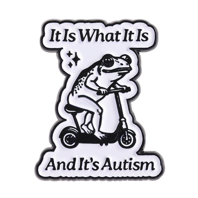 Mental Health Animal Enamel Pins Go Away I'm Introverting It Is What It Is And It's Autism Brooches Lapel Badge Jewelry Gifts