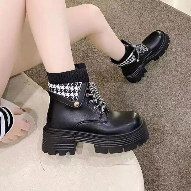Fashion Round Toe Chunky Woman Short Shoes Autumn Winter Fleece-Lined Booties Fashion 2025 High Quality Sale Trend Ankle Boots for Women