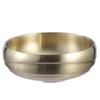 Double Layer Stainless Steel Soaked Noodle Bowl Commercial Gold Large Screw Powder Soup Bowl for Japanese and Korean Noodles