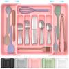 ukeetap Extra Large Expandable Silverware Organizer, BPA-Free Food-Safe Cutlery Flatware Organizer, Kitchen Utensil Drawer Organizer, Adjustable