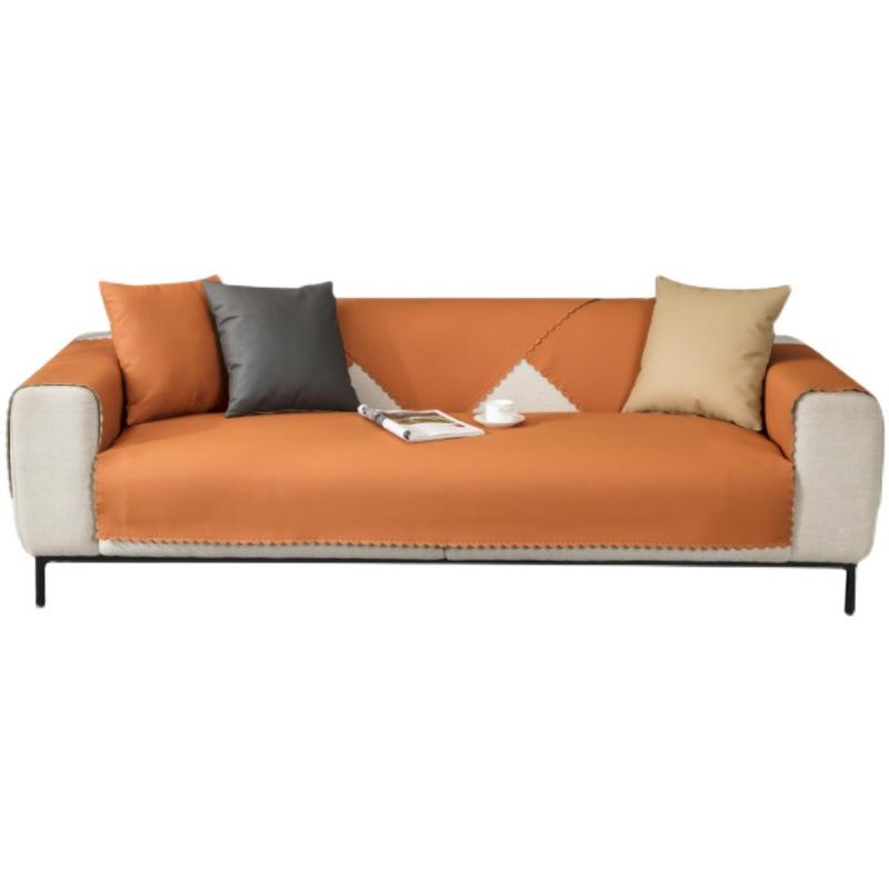 Autumn and Winter PU Leather Sofa Cushion Four Seasons Waterproof Non-Slip Pet Urine-Proof Non-Stick Wool Nordic Modern Cover Towel Disposable