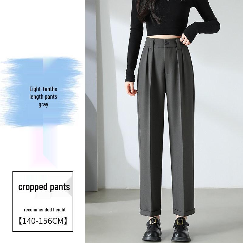 Costume Pantalon Harem Taille Haute pour Femme - Pantalon Cigarette Droit Décontracté Printemps/Été