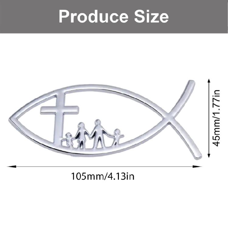 3D Car Fish Decal Sticker Automotive Fish Badge Christian Fish Emblems Sticker for Car Window Bumper