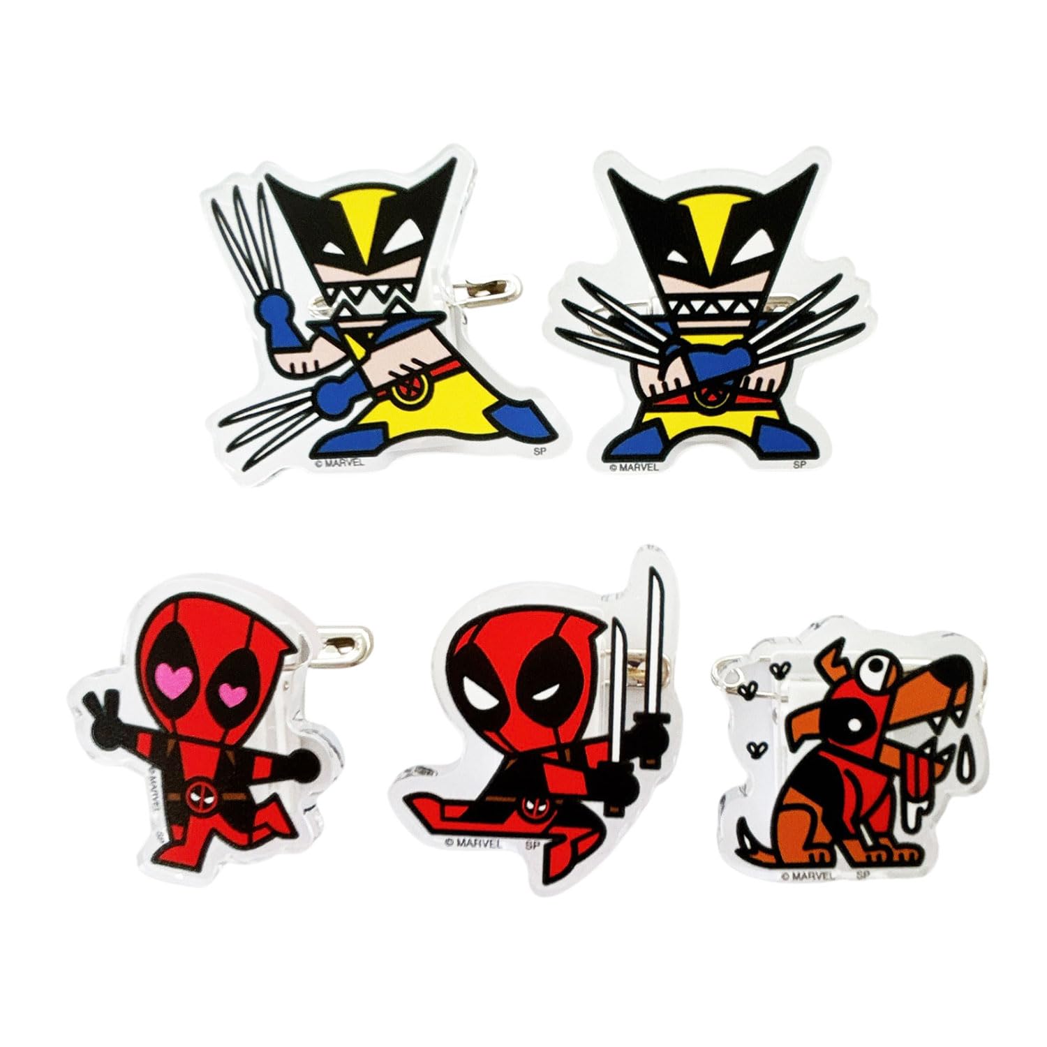 

Small Planet Marvel Acrylic Badge SD Complete Set of 5 Deadpool & Wolverine