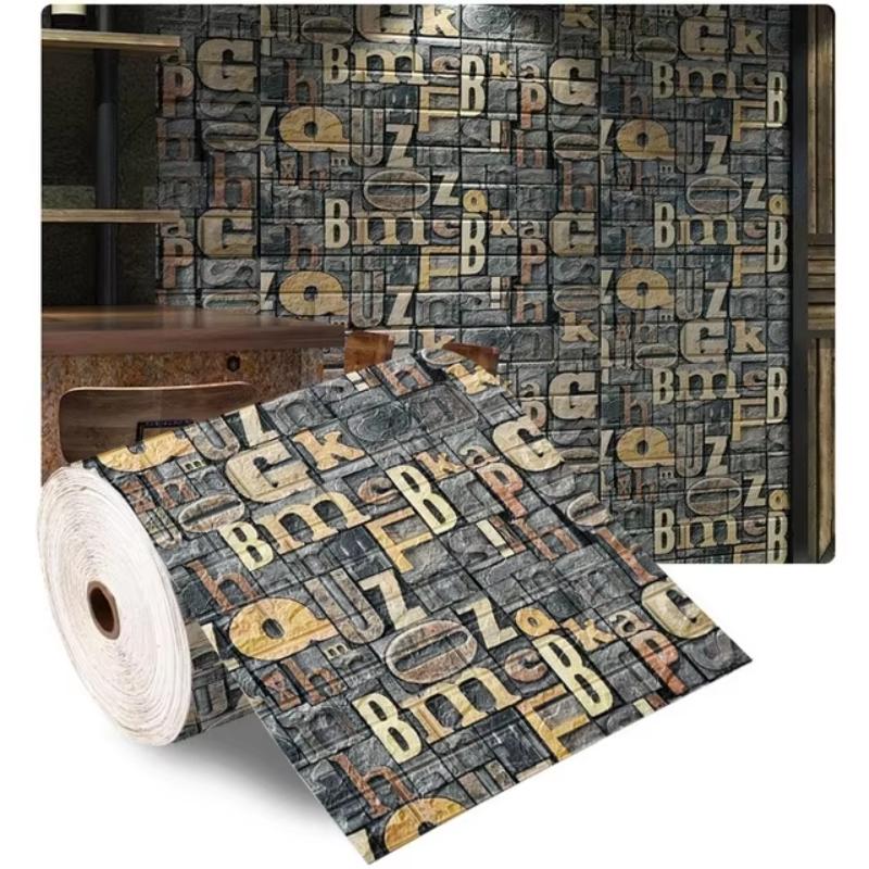 1/5/10M  3D Brick Wall Stickers Wallpaper Decor Foam Waterproof Wall Covering Wallpaper For Kids Living Room DIY Background