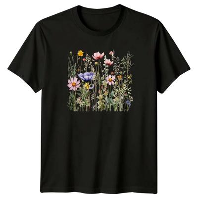 Wildflower Meadow Nature Wildflowers Mens T-Shirt Womens Tee Botanical Graphic