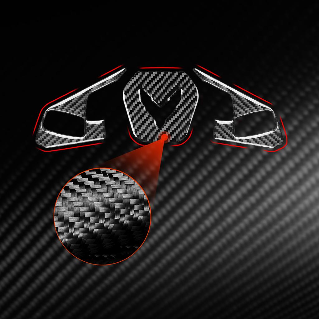 Carbon Fiber Steering Wheel Trim for Chevrolet Corvette C8 -2024