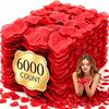 6000/500PCS Artificial Fake Rose Petals Simulation Silk Red Roses Flower Petal for Valentine's Day Wedding Party Decor Wholesale