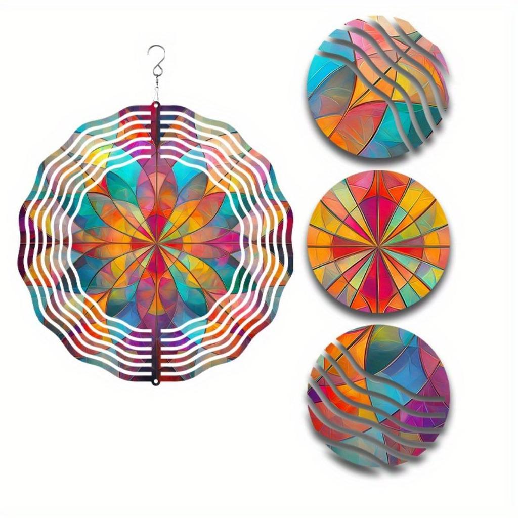 10 Zoll Hängendes Windspiel für Außendekor Hof Balkon Garten Frühlings-Sommer-Dekoration mit 360° drehbarem Haken Elegant Dynamisch