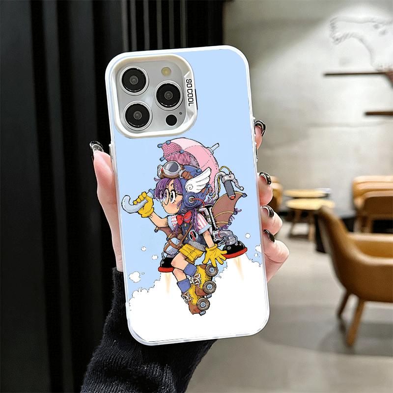 Arale S-Slump Anime Soft Phone Case for iPhone 15 16 17 Pro Max 17Air 16E 14 Plus 13 12 Mini Shockproof Cover Back Shell