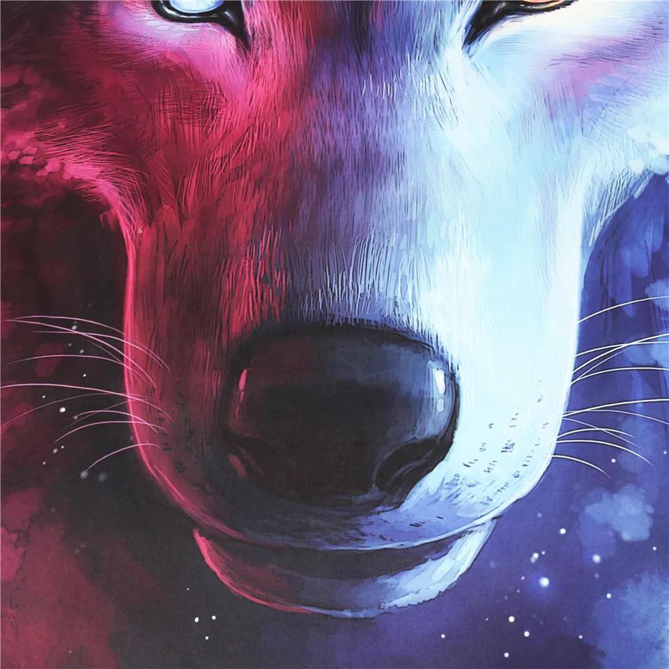 Stary Weping Wolf Beding Set King Soft Duvet Cover Sets Animals Bedspreads for Children Kids Soft Comfortable Bed Linens Microfiber Fabric